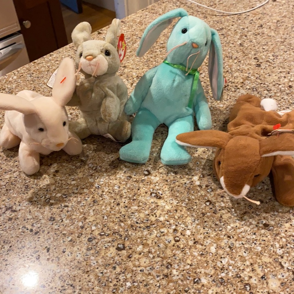 Lot of 4 Ty Beanie Bunnies